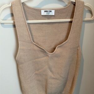 Double Zero Beige Knit Tank Top